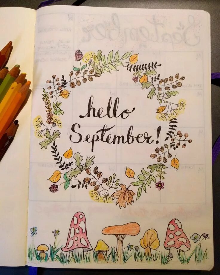 Как оформить сентябрь. Bullet journal сентябрь. осенние идеи для ежедневника. идеи для ежедневника сентябрь. красивые украшения для скетчбука.