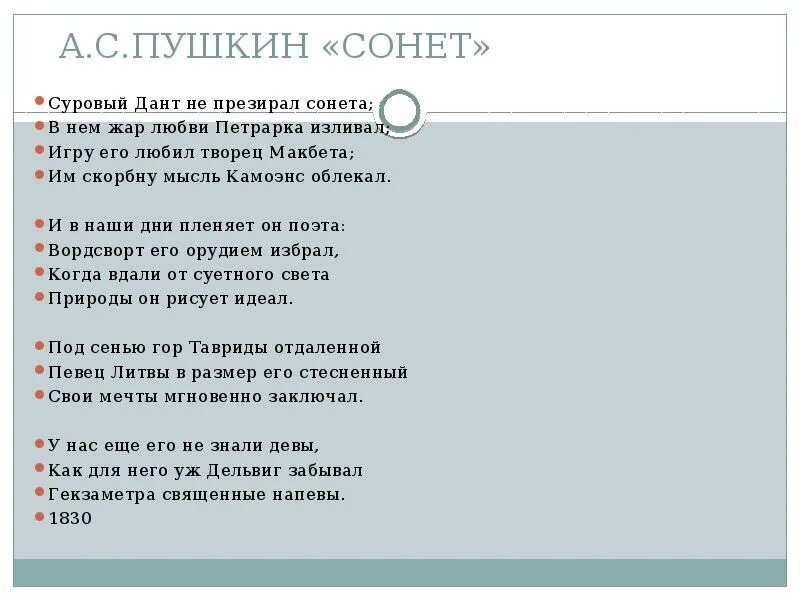 Размер Сонета. Сонет суровый Дант не презирал Сонета. Пушкин Сонет. История создания Сонета.