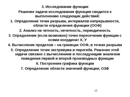 Исследование функции заключение