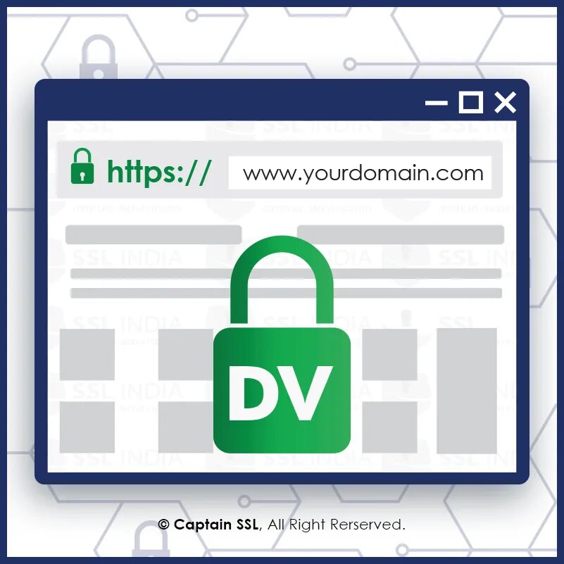 Ssl домен. Dv ssl emblem.