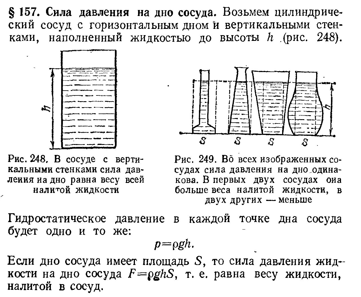 Давление жидкости на 1 стенке сосуда. Формула давления жидкости на дно цилиндрического сосуда. Сила весового давления жидкости. Формула гидростатического давления жидкости на дно сосуда. Сила давления жидкости на дно сосуда формула.