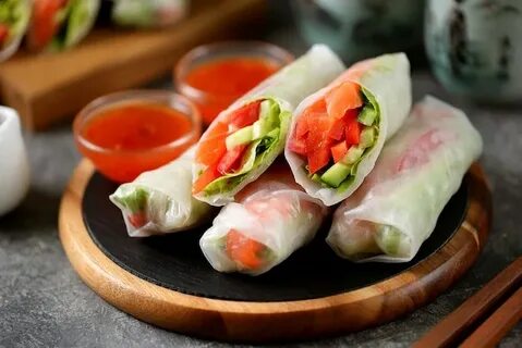 Спринг роллы с креветками и овощами