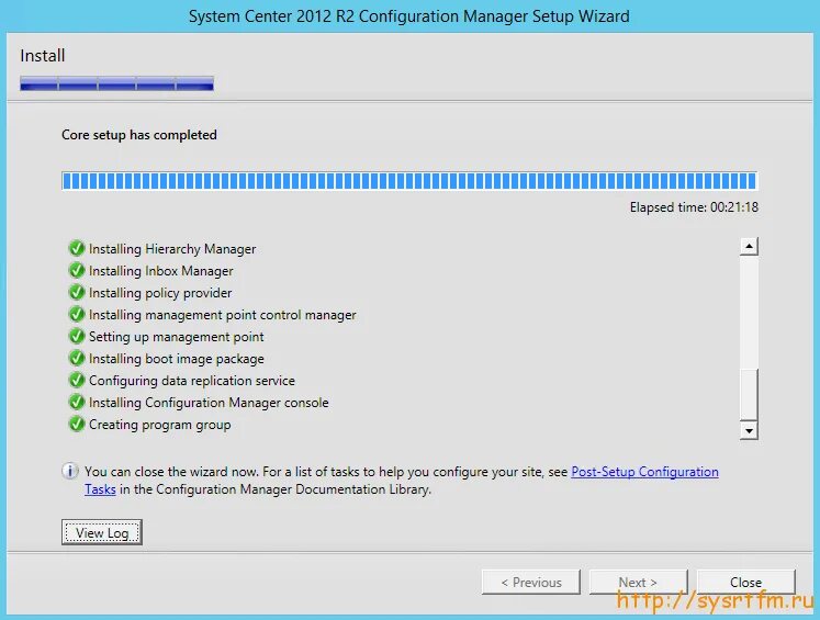System installing. System center configuration manager 2012 r2. установка пакета sccm. sp_configure. настройка системы.