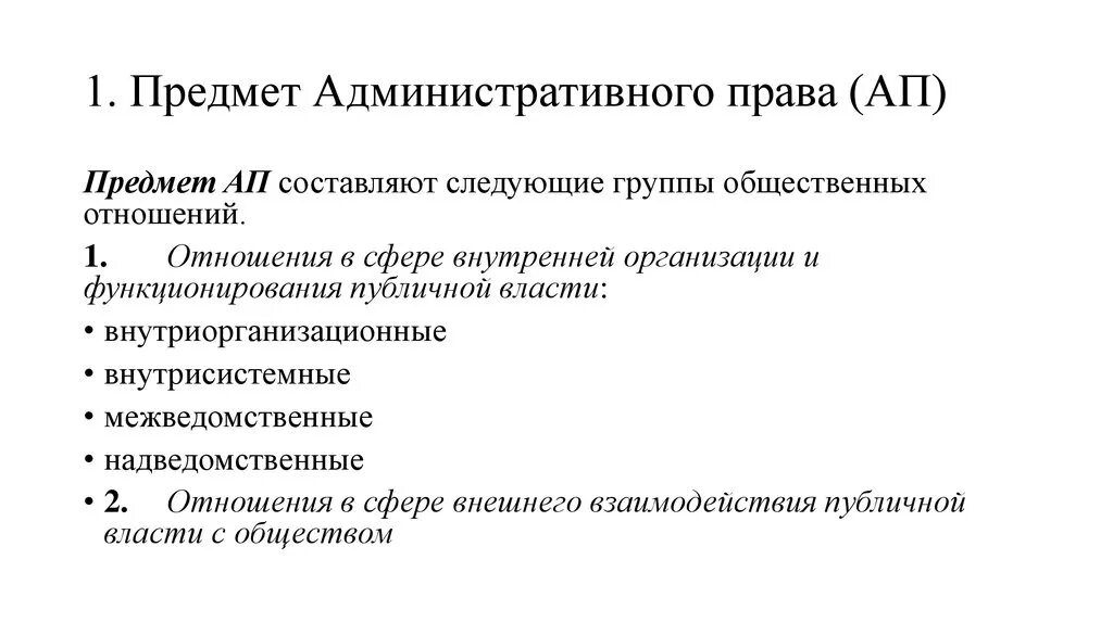 Административное право рф предмет