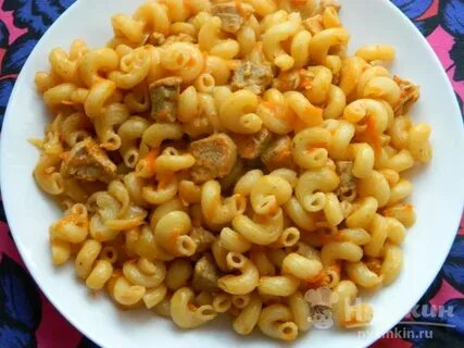 Макароны с мясом луком морковью
