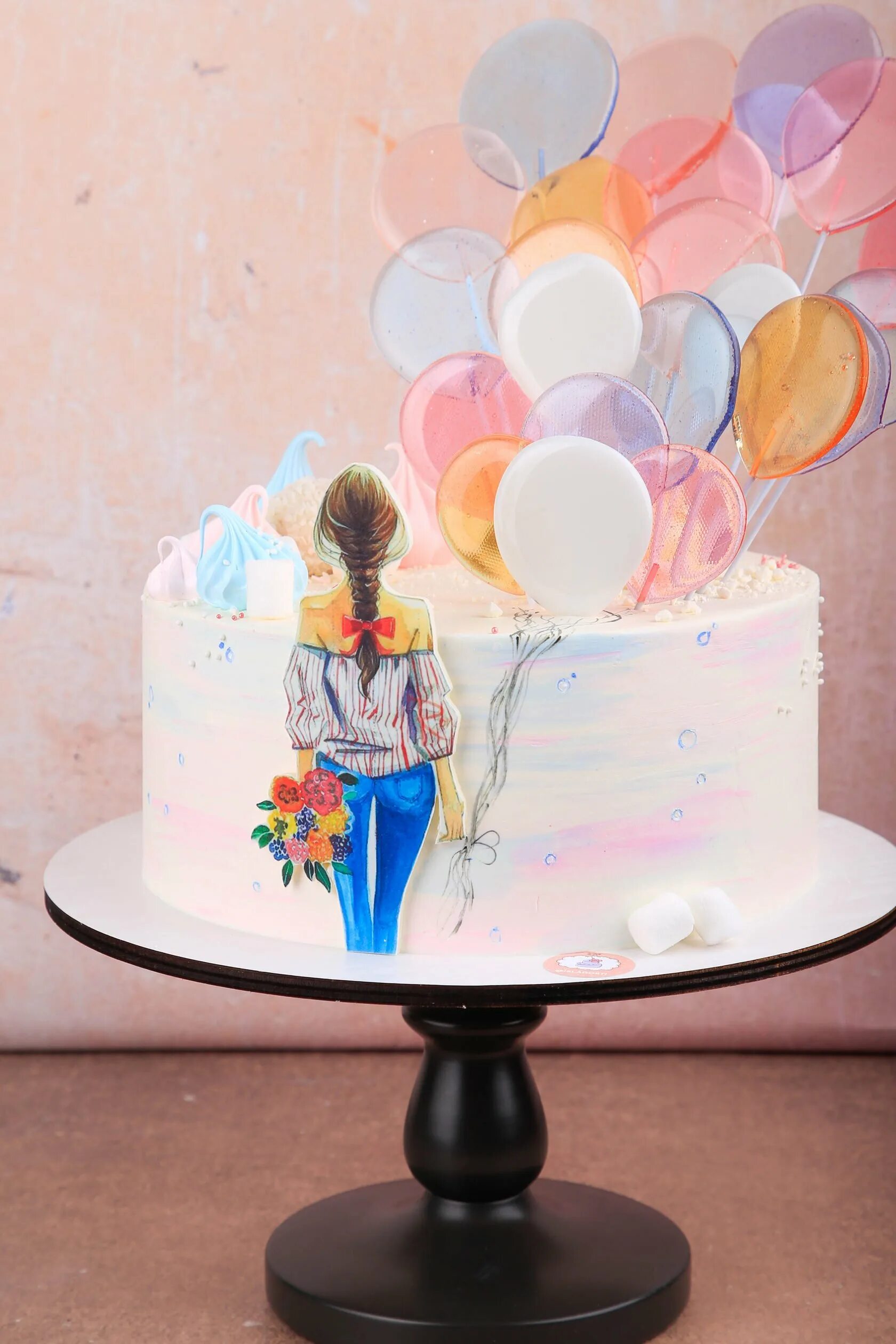 Стильный торт для девочки. Торт с декором воздушные шарики. Модные торты с шарами. Стильный торт для девочки. Торт с шариками.