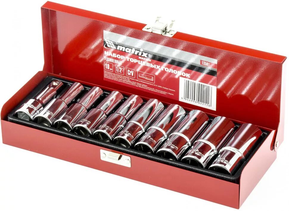 Набор слес-монт. Matrix набор головок 53 предмета. Набор головок 3/4 ударных 19-50мм 20 предм cr-mo автоdело 39830. // mtx. Головка torx e12 удлиненная.