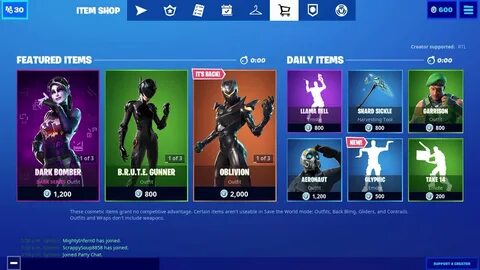 New Fortnite item shop. 