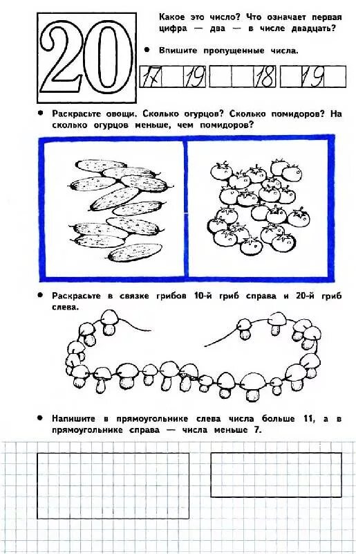 Число и цифра 20 задания