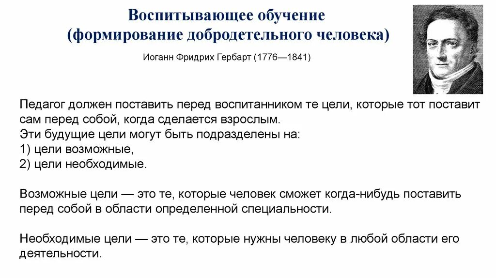Автор обучения. Гербарт воспитывающее обучение. воспитыывающие обучение. теория воспитывающего обучения. теория воспитывающего обучения и.ф гербарта кратко.