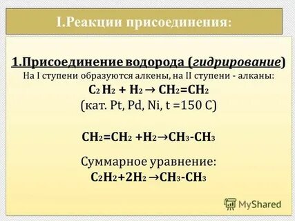 Реакция присоединения водорода