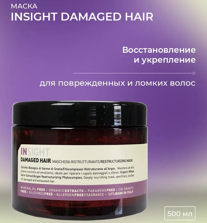 Маска для волос Insight Damaged hair. Инсайт маска для поврежденных волос. Набор Damaged hair Insight. Инсайт маска для восстановления.