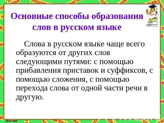 Образование слов с помощью суффиксов. Словообразование способы словообразования. Безаффиксный способ словообразования. Образованная речь это. Словообразование в русском.