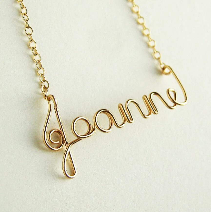 Gold name. Name Necklace.