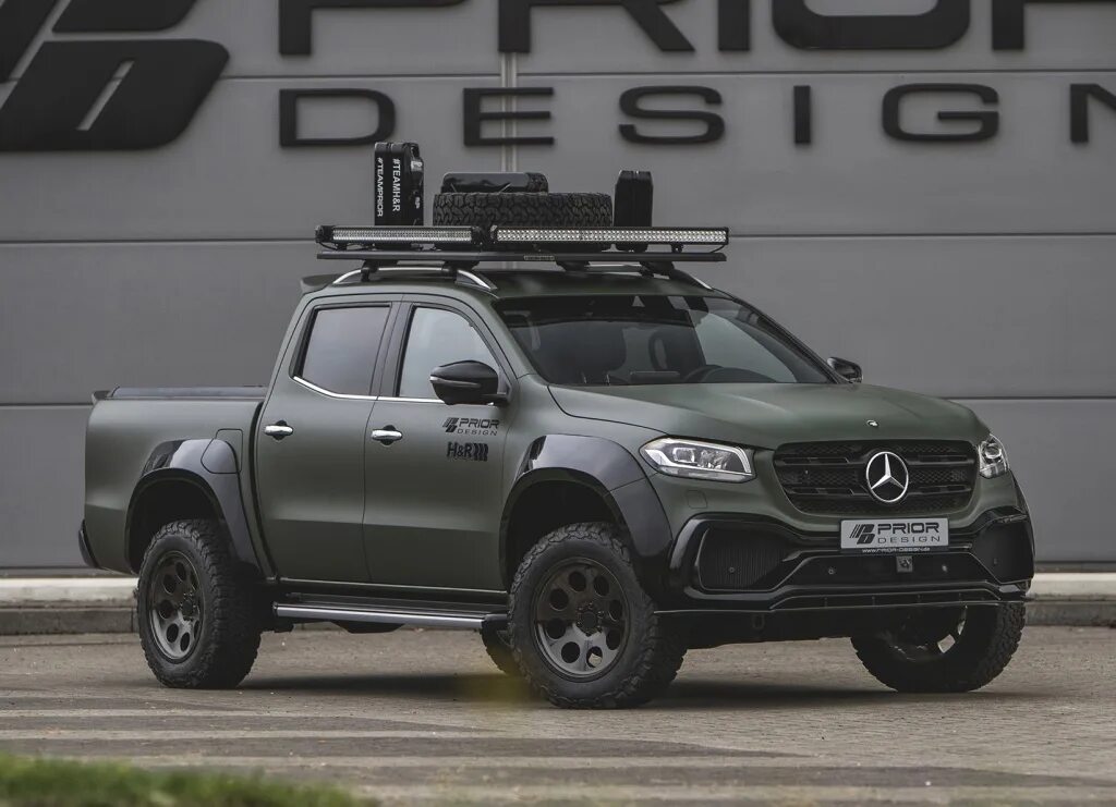 Пикап немка. Mercedes x class br470. Mercedes Benz x class обвес. Prior Design Mercedes x x470. Мерседес пикап хаки.