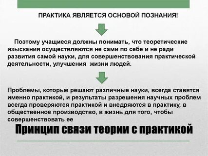 Принцип связи теории с практикой в обучении