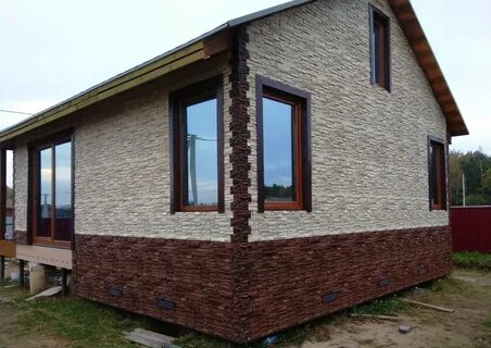 Дом камень отделка панель фасад