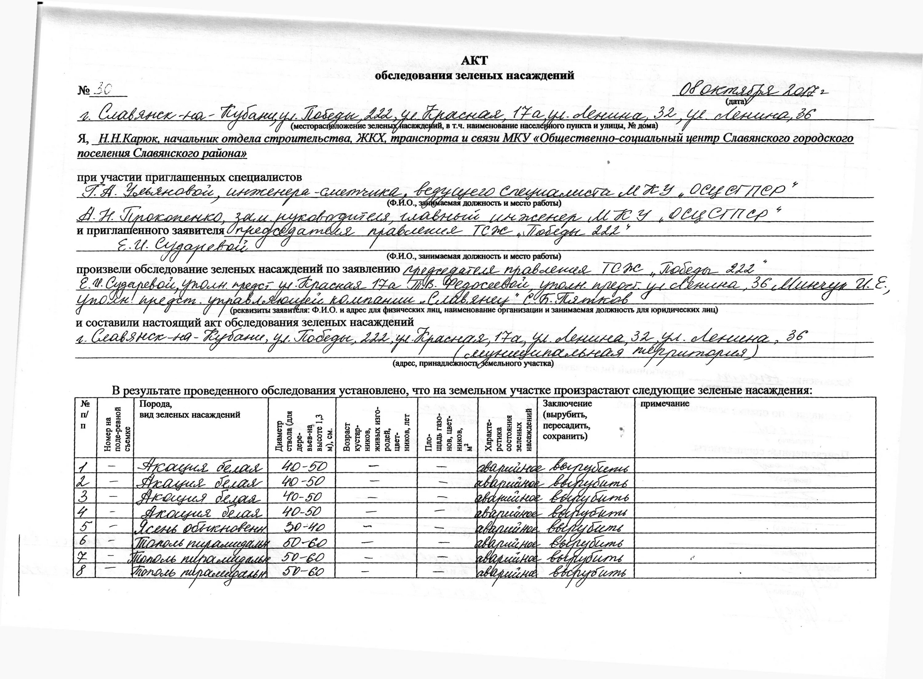 Акт обследования документы. Форма акта обследования зеленых насаждений. Акт обследования зеленых насаждений образец. Акт высадки зеленых насаждений образец. Акт обследования территории для благоустройства.