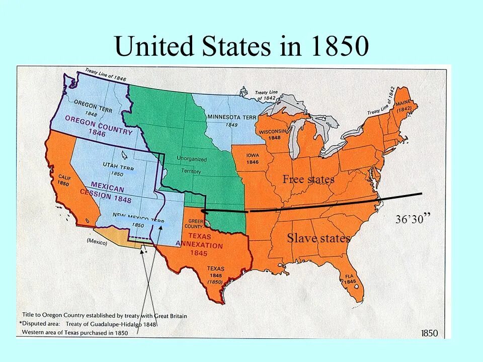 Fss fc ln state hist. Карта США 1850. Карта США 1850 со Штатами. Карта США 1850 года. США территория 1850.