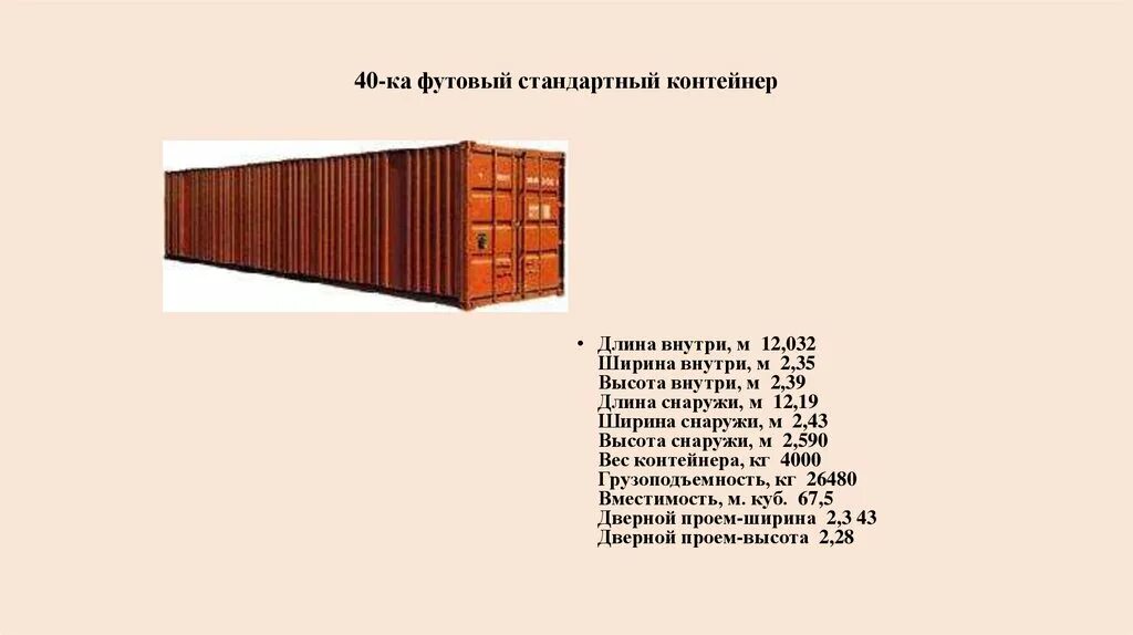 Контейнер стандартный 40-ка футовый. Габариты 40ф контейнера внутренние. Размеры 40 футового контейнера изнутри. Габариты 40-ка футового контейнера. Сколько весит 40 футовый контейнер