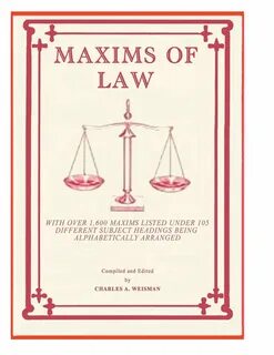 In Law, as with any science there exists certain fundam. 