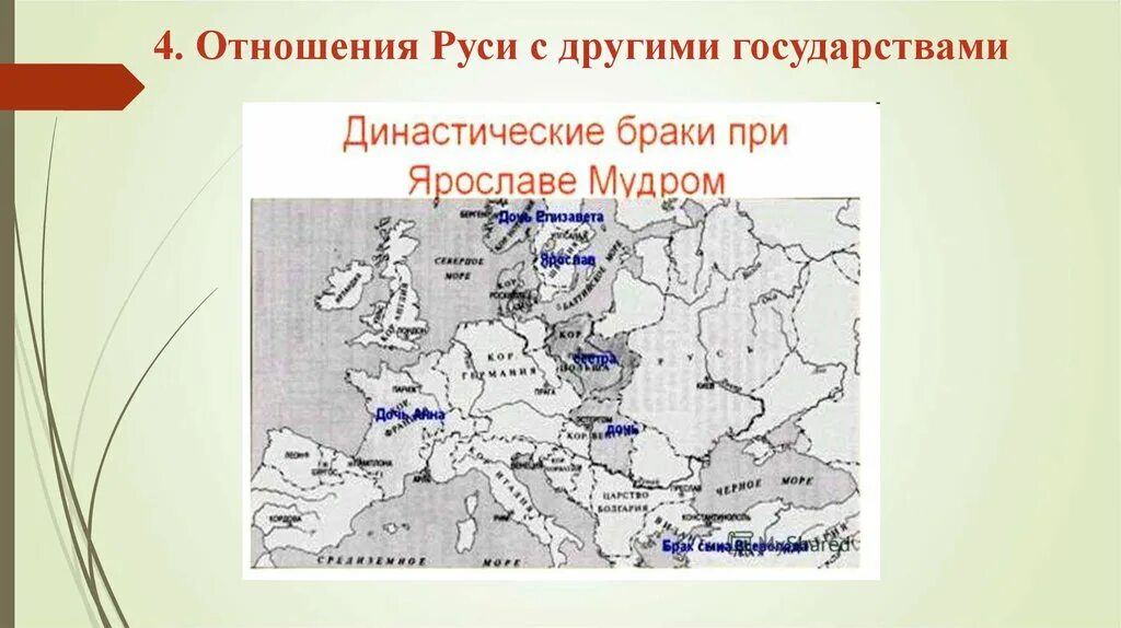 8 государство русь при ярославе мудром. Династические браки при Ярославе мудром карта.