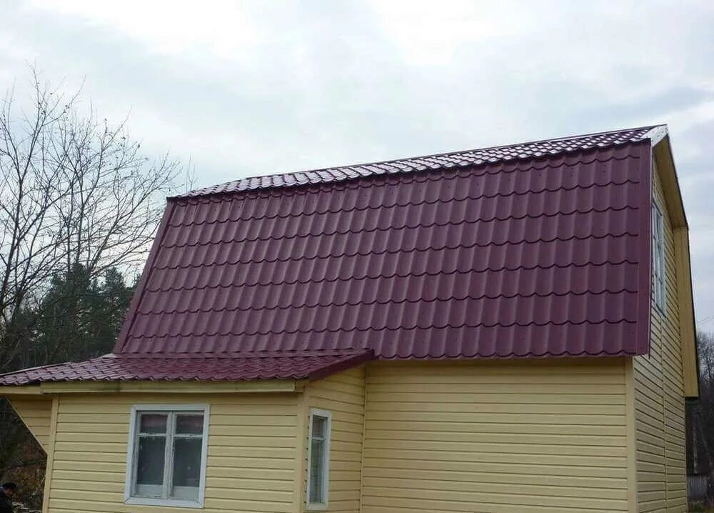 Металлочерепица классик 0,5 Satin RAL 3005 красное вино купить в Нижнем Новгород