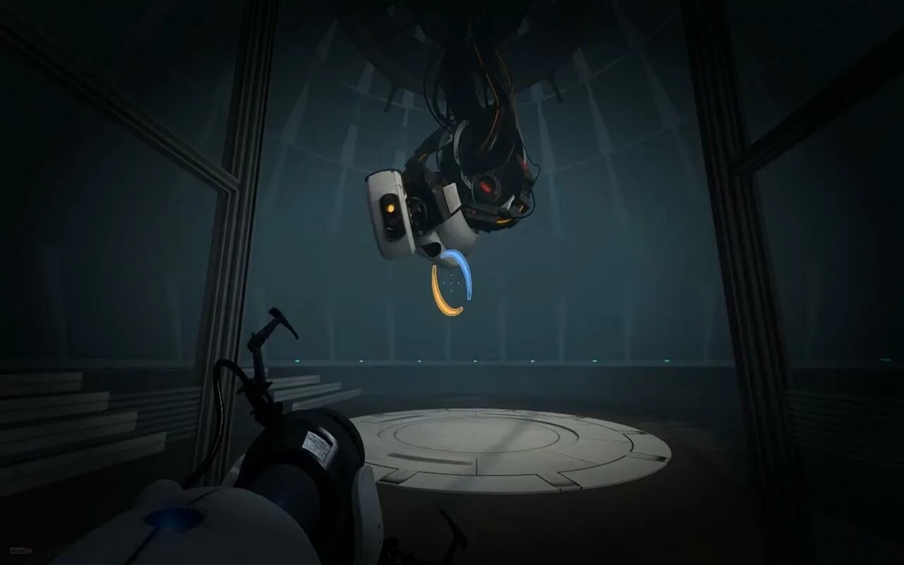 Портал вариант 2. Portal 2 кнопка. portal 2 гладос и уитли. portal 2 remastered. портал.