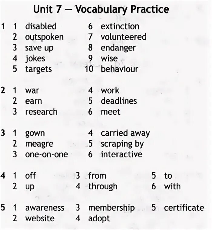 Unit 3. the World of work 3.1. Talking about work Vocabulary Practice. Решака ру английский язык