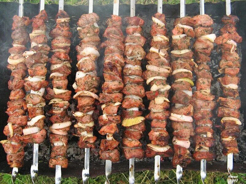 шашлыки на природе. очень много шашлыка на мангале. много шашлыка. шашлык. много шашлыка.