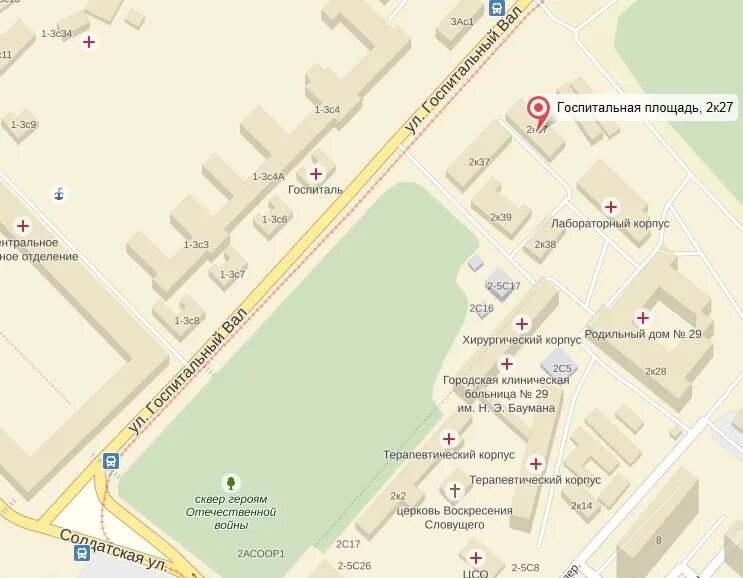 Бауманская улица карта. Гкб 29 схема. Больница имени баумана в москве. Бауманская улица москва на карте. Госпитальная улица, 10с1.