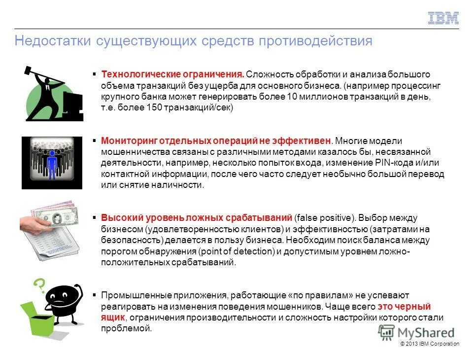 Недостаток средств на счете. Технологические ограничения. Средство есть сообщение.