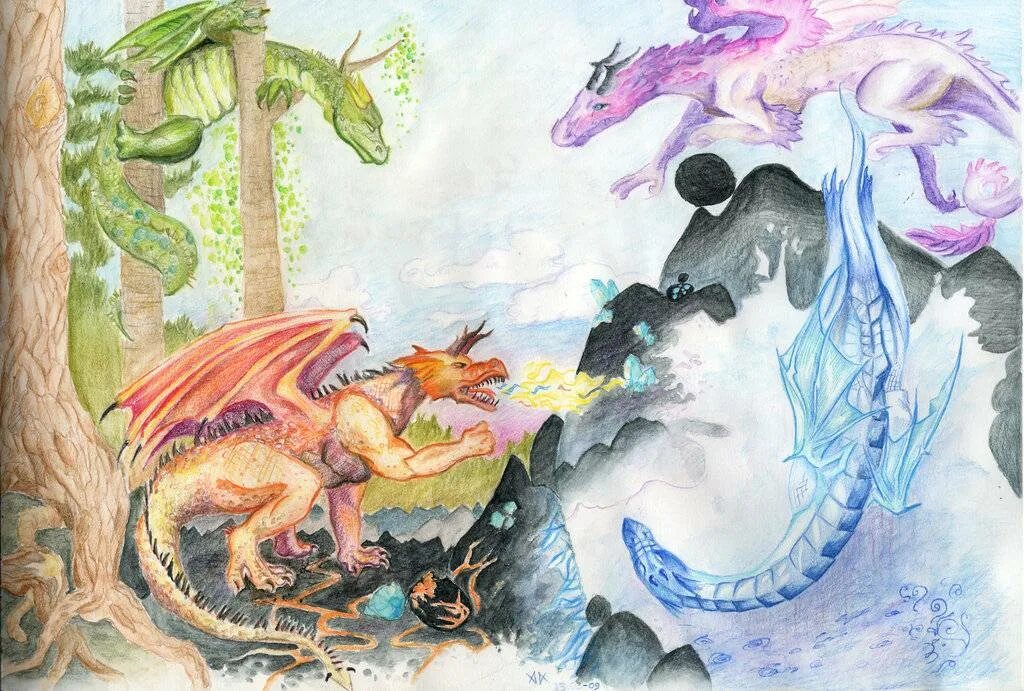 мифы воздуха. демоны стихий. живопись фэнтези.