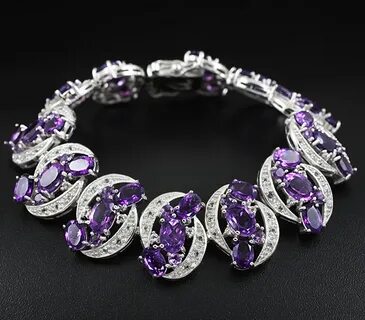 Серебряный браслет с аметистами