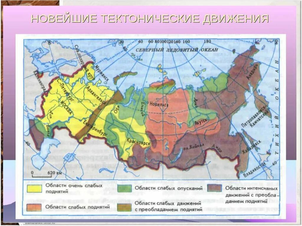 Результаты тектонических движений. Карта новейших тектонических движений на территории России. Новейшие тектонические движения в России. Новейшие тектонические движения карта России. Тектонические плиты карта России с городами и областями.