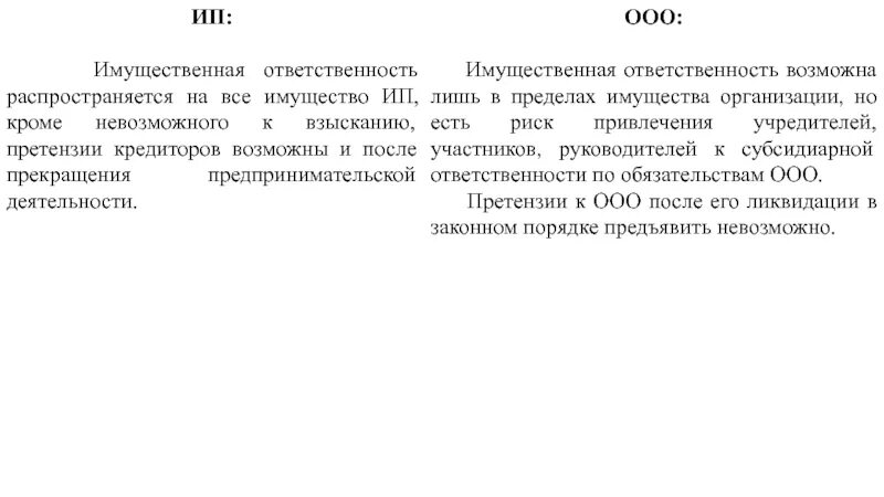 Имущественная ответственность общества. Имущественная ответственность ООО. Пределы имущественной ответственности в ООО. Имущественная ответственность ИП. Ответственность по обязательствам ООО.