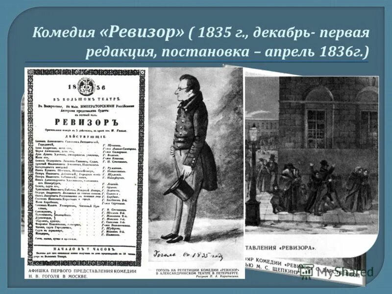 Ревизор назад 15 читать. Комедия Ревизор 1836. Ревизор постановка 1836. Постановка Ревизор в Москве в 1836 году. Первая постановка Ревизора.