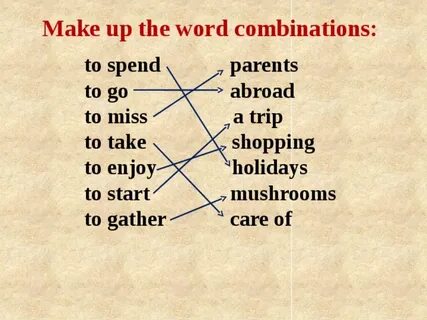 Make up word combinations перевод