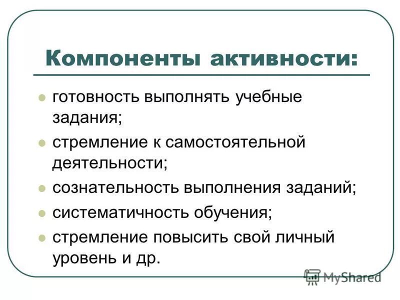 Основные компоненты активности