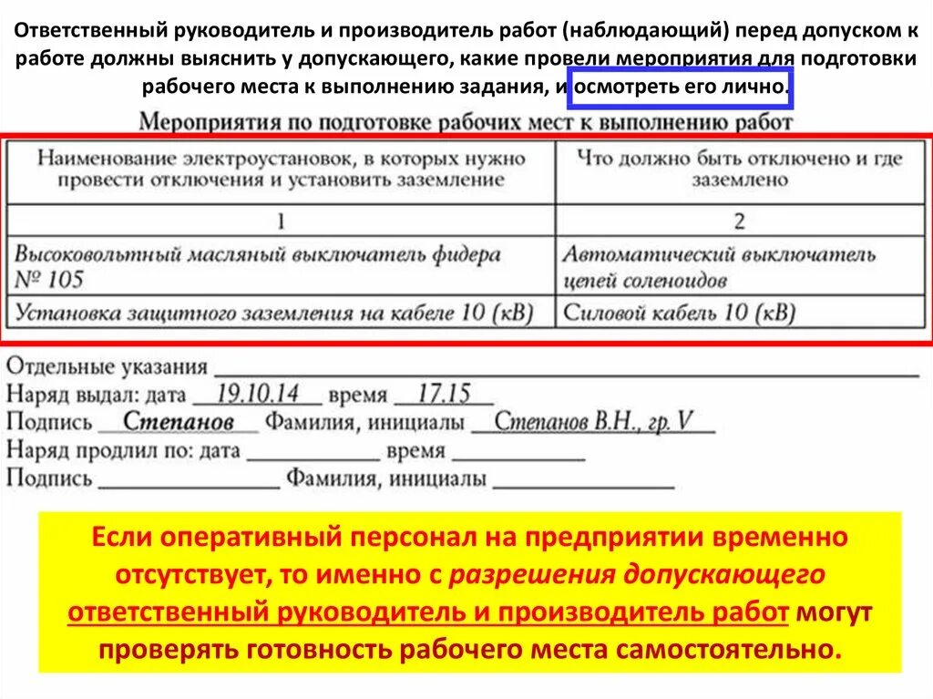 Ответственный руководитель работ и производитель работ. Производитель и руководитель работ по наряд допуску. Ответственный руководитель работ производитель работ допускающий. За что отвечает руководитель работ по наряду допуску. Распоряжение в электроустановках на какой срок