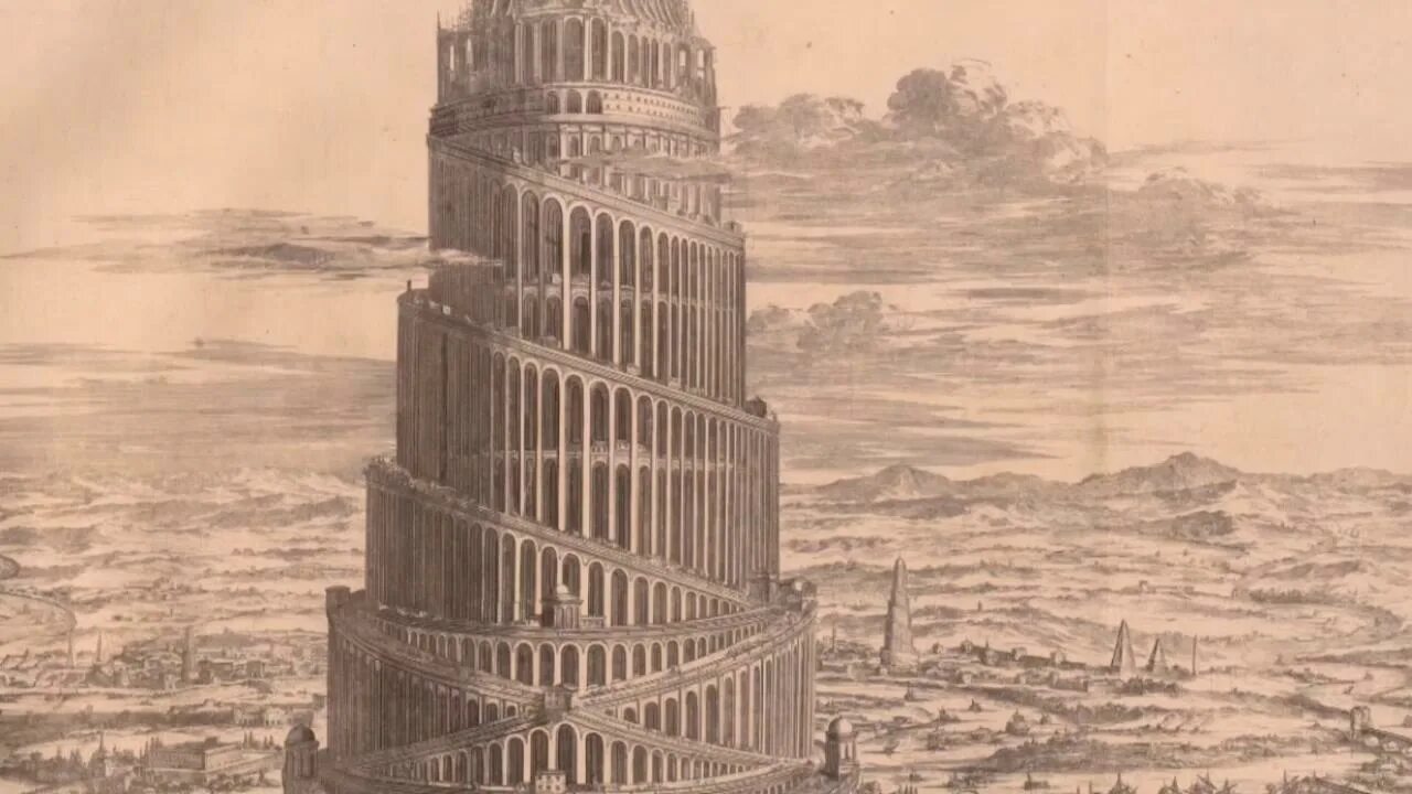 Вавилонская башня. Башня Ван Рихтена. Кирхер Вавилонская башня Кириллина. Башня до небес.