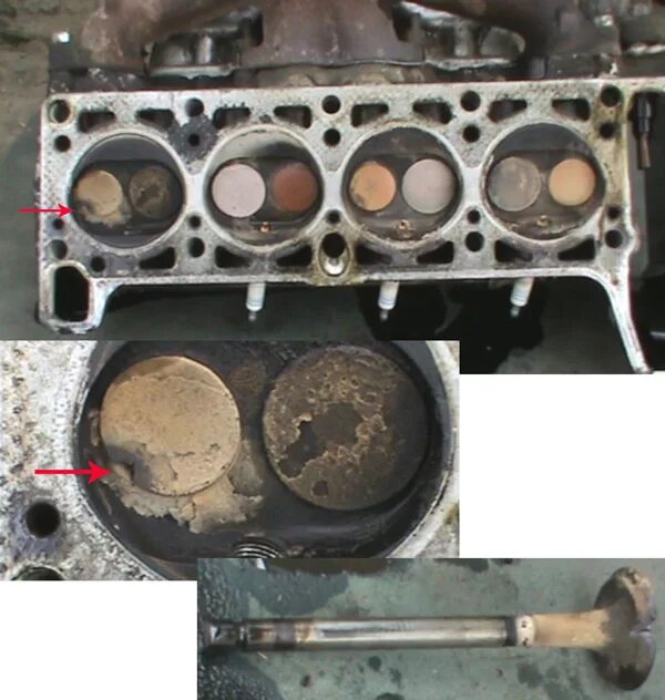 Клапаны в двигателе автомобиля. Прогоревший клапан ВАЗ 2110. Выпускной клапан ВАЗ 2114. ВАЗ 2114 8кл прогар клапана. Прогоревший клапан ВАЗ 2114.