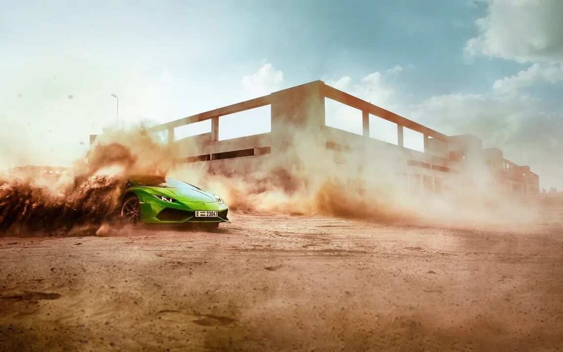 Скорость пыли. Дрифт вид сверху. ламборгини в пыли. lamborghini drifting. фото на рабочий стол крутые обои без машин.