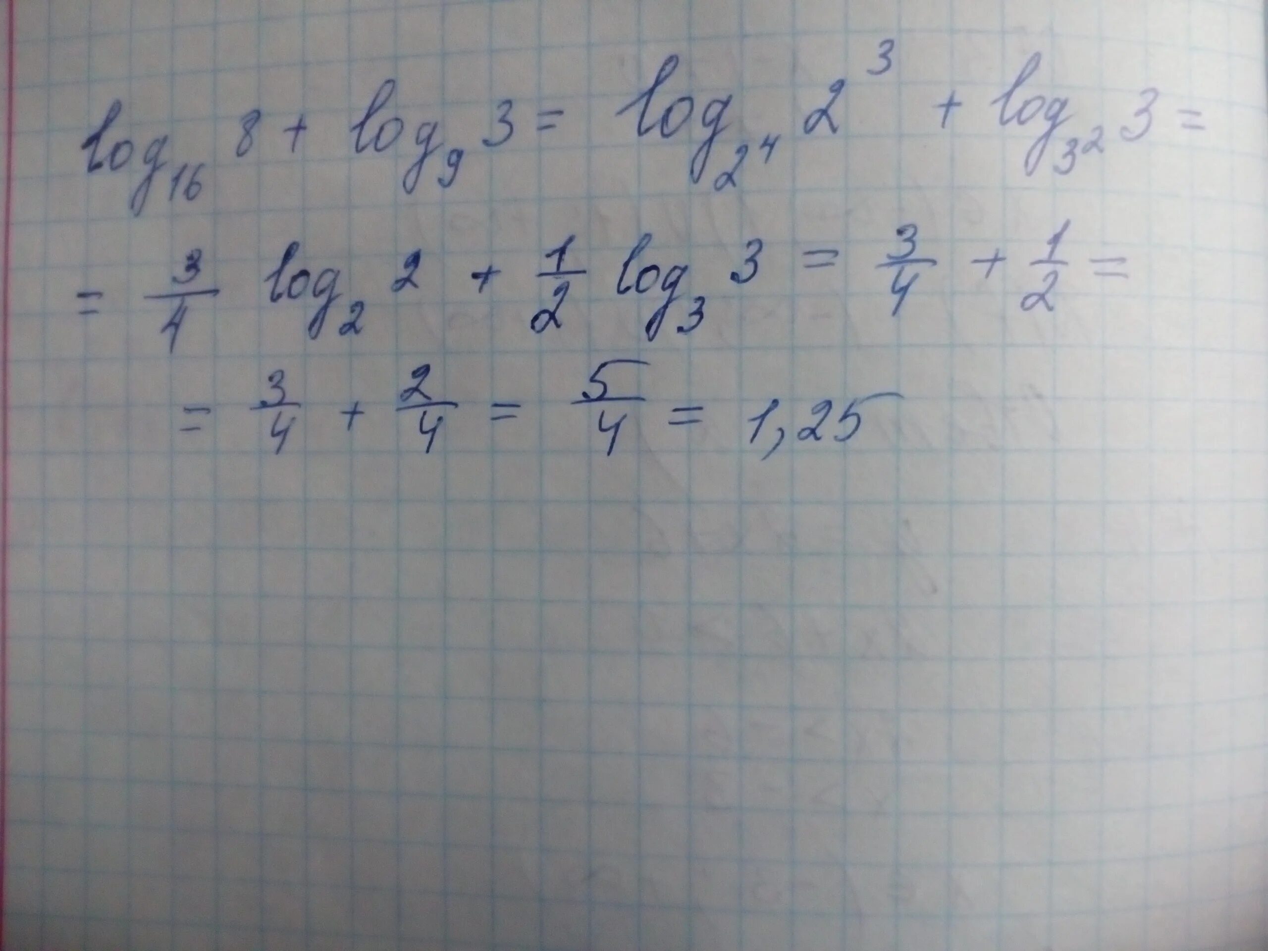 Log 1 16 5 64