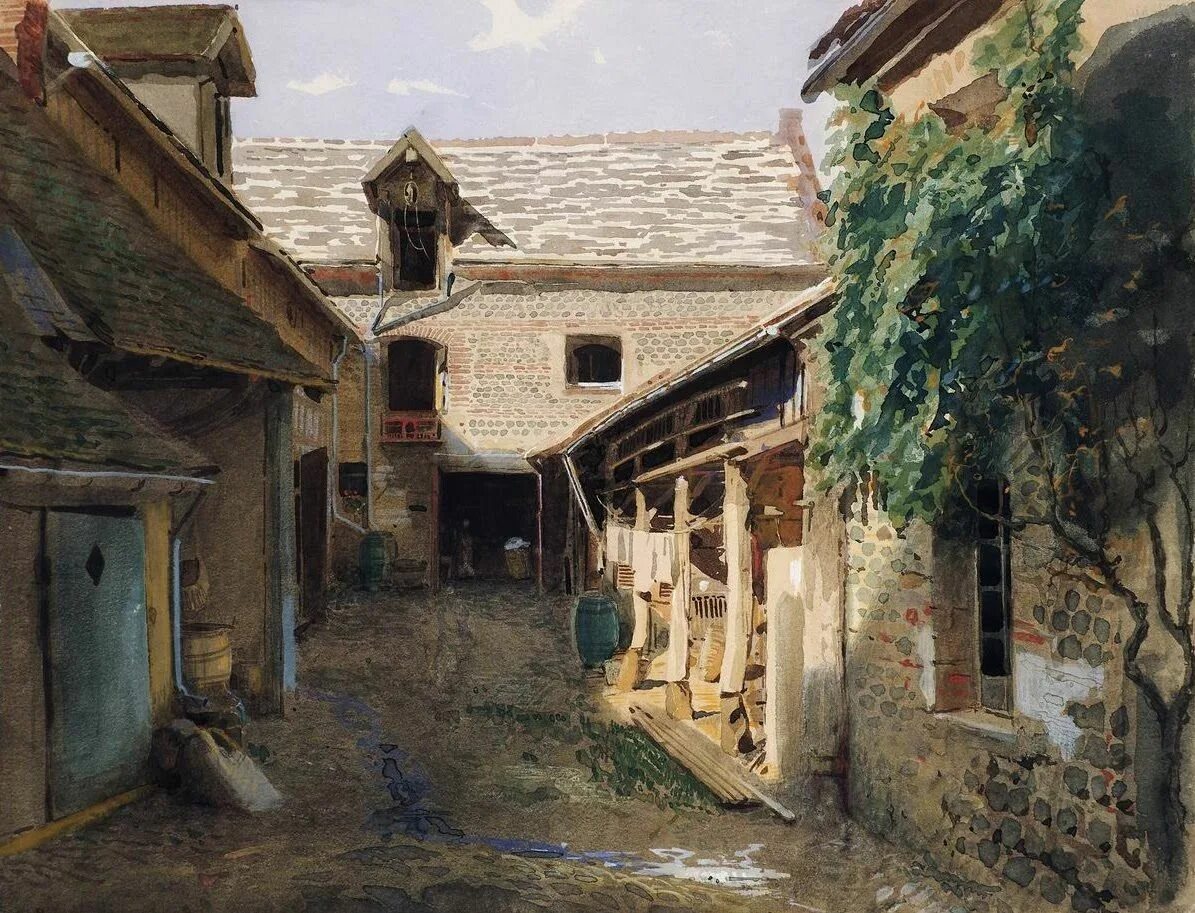 В ее дворе стоит