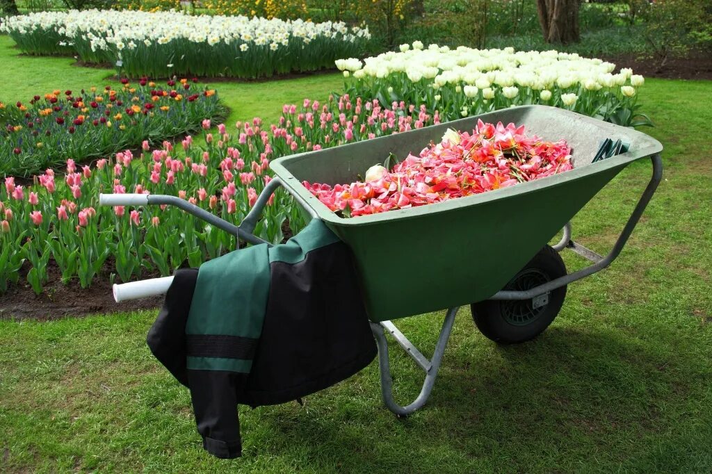 Тачка Садовая / Garden wheelbarrow. Тележка REALBARROW Keter. Клумба тележка с цветами. Тачка с цветами.