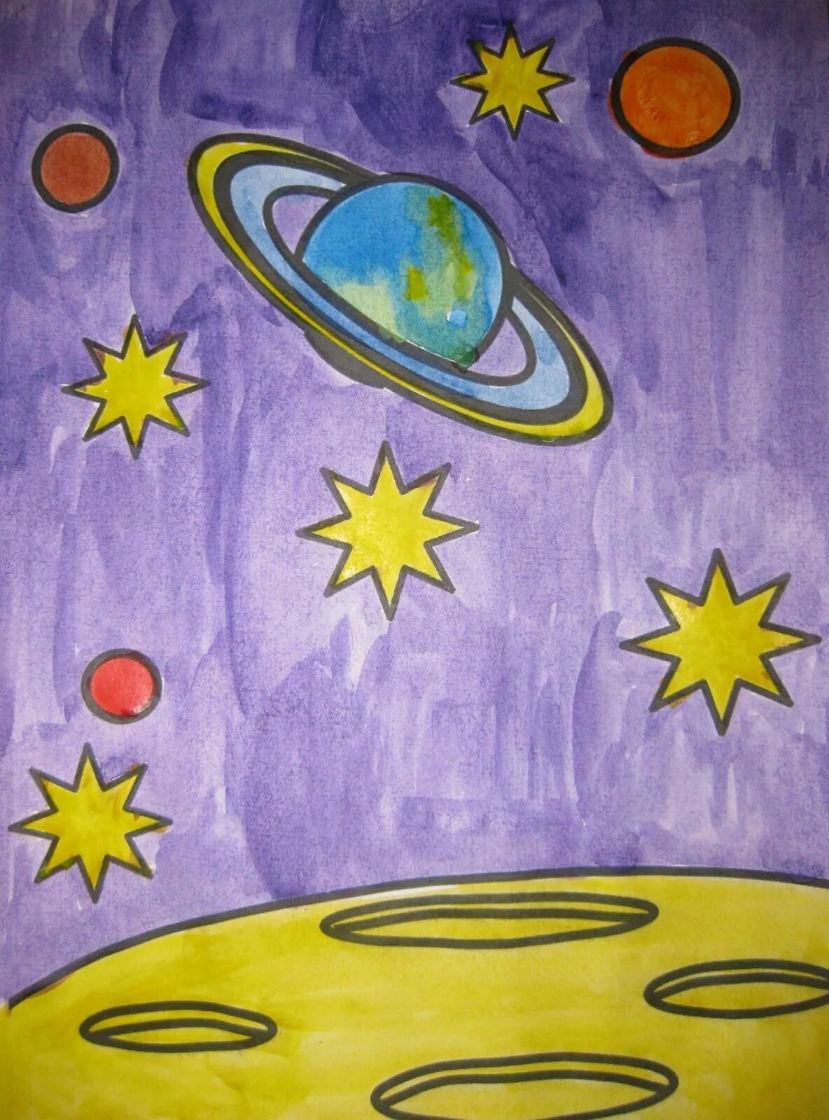 Рисунок ко дню космонавтики легкий и красивый. Рисунок на тему космос. Рисунок на космическую тему. Рисунок на туму космас. Рисунок на тему космонавтики.