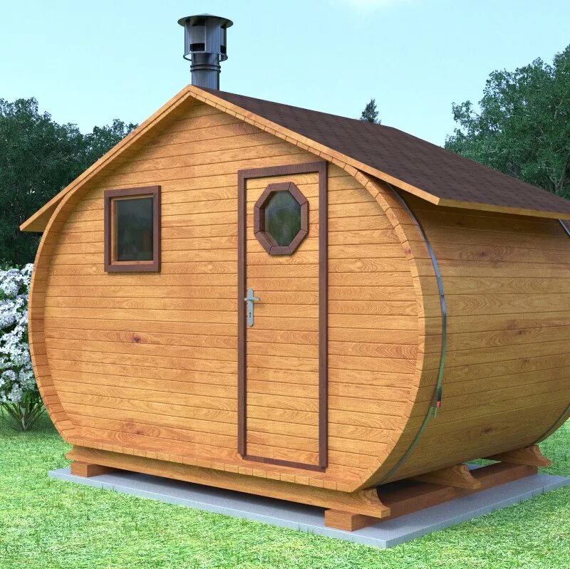 Scan Barrel Sauna with Porch - 6' x 6" - Backcountry Hot Tubs & Saunas UK Barrel