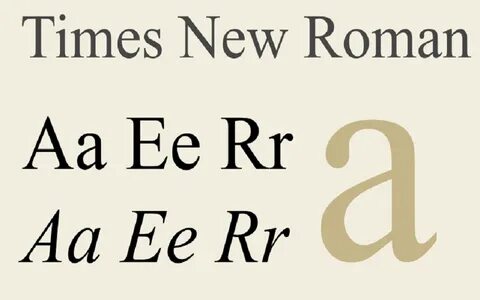 Как выглядит шрифт times new roman
