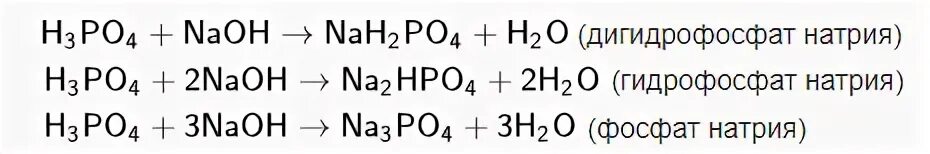 Реакция образования гидрофосфата